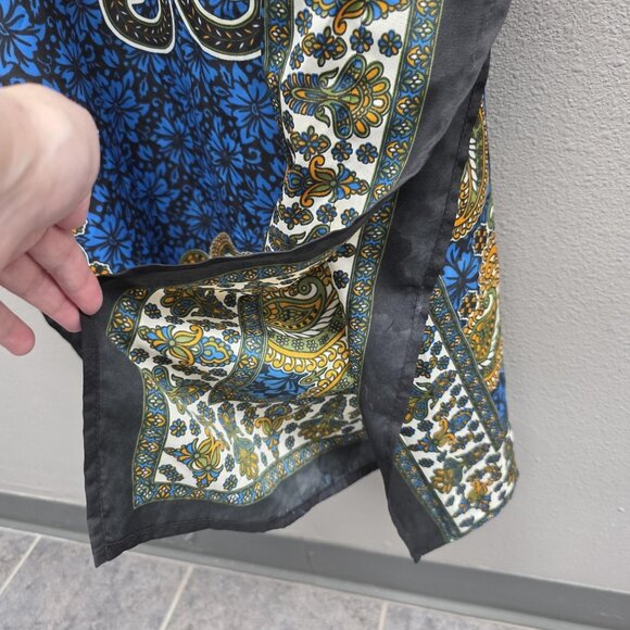 Gold Coast Kaftan Dress Womens One Size Blue Paisley Boho Tunic Kimono Cover Up - Picture 5 of 11